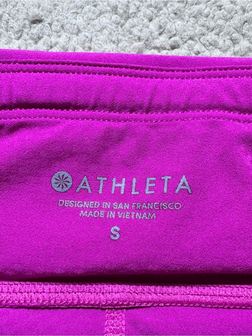 Athleta Leggings Womens Small Magenta Cropped Mid Rise Stretch Athleisure Gym - Picture 4 of 12